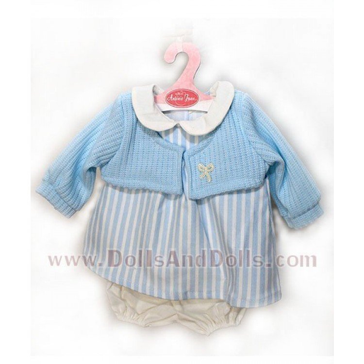 Robe rayas con chaqueta azul 40-42 cm