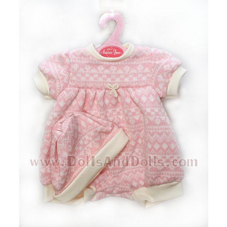 Pelele rosa rombos con gorro 40-42 cm