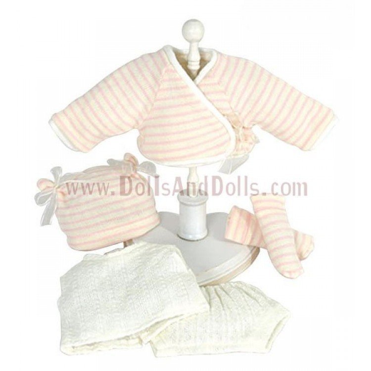 Combinaison de pull en tricot crème / pêche (46 cm)