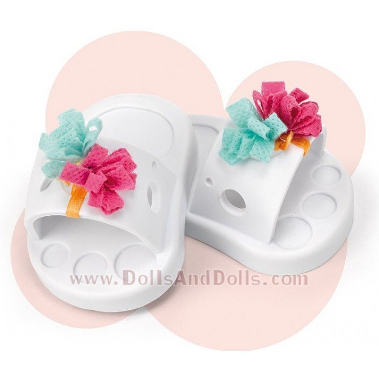 Zapatos y calcetines Nenuco - Chanclas blancas con lazo