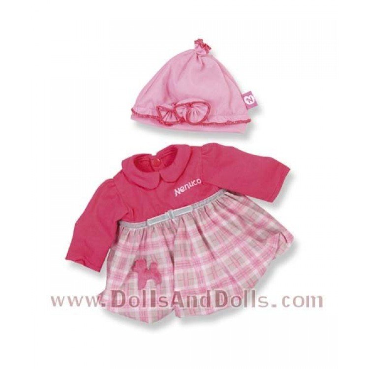 Ropita casual Nenuco - Vestido fucsia con gorro