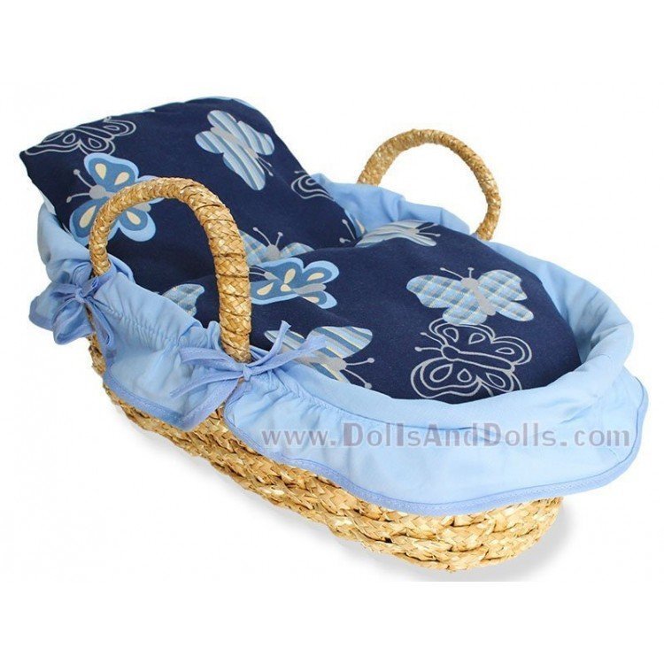 Cesta para transportar muñeca Chic Azul Mariposas