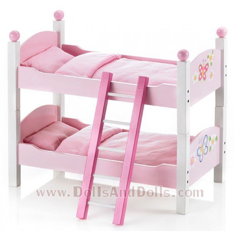 Litera Chic de madera Rosa con mariposa