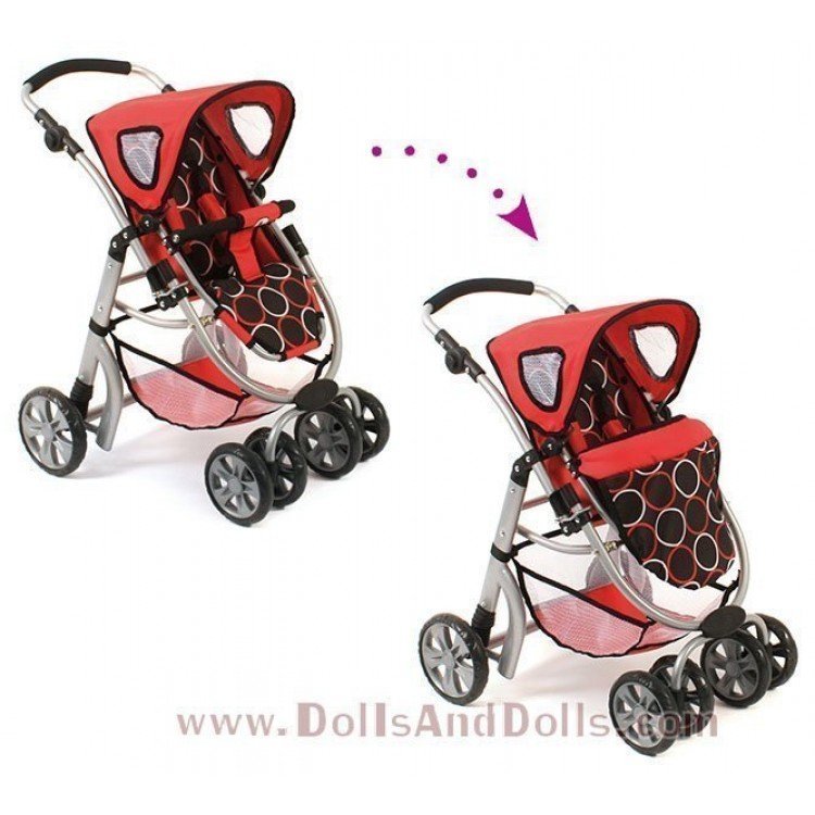 Combi de silla y capazo Chic Joyrider rojo círculos 74 cm