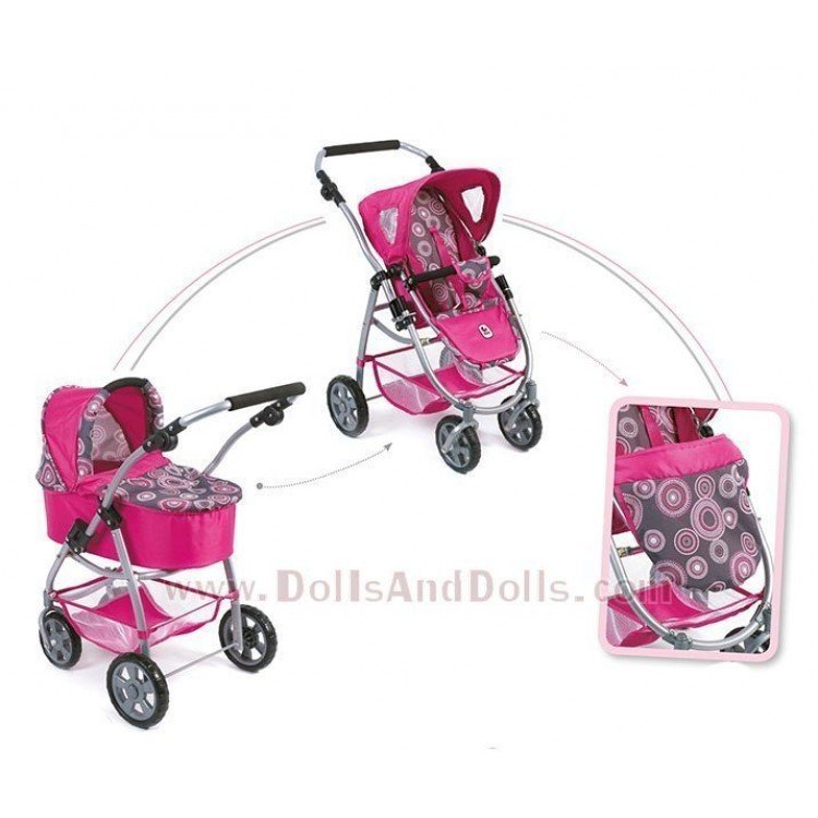 Combi silla y capazo Chic Emotion 2 en 1 Fucsia-Perlas 77 cm