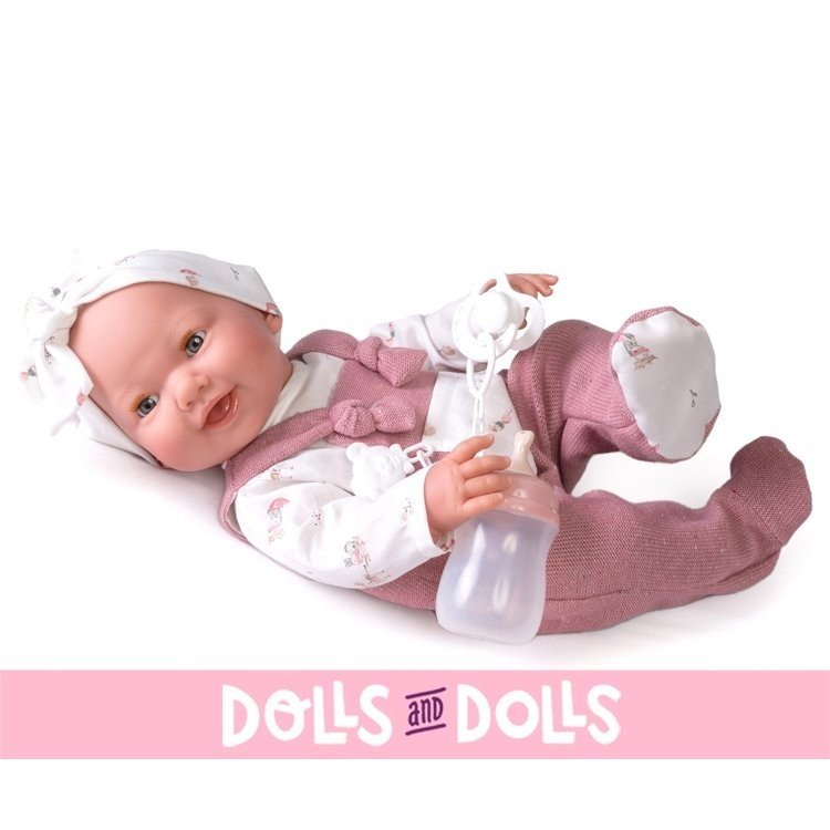 Poupée Antonio Juan 42 cm - Nouveau-né Mia Pee avec matelas à langer et robe