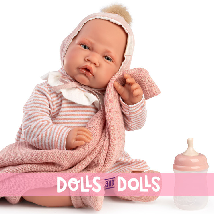 Poupée Antonio Juan 42 cm - Poids Spécial - Nouveau-né Lúa pompon