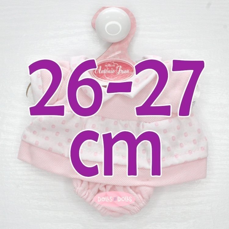 Tenue pour poupée Antonio Juan 26-27 cm - Robe rose à pois