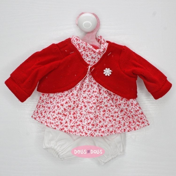 Tenue pour poupée Antonio Juan 33-34 cm - Robe fleurie rouge avec veste