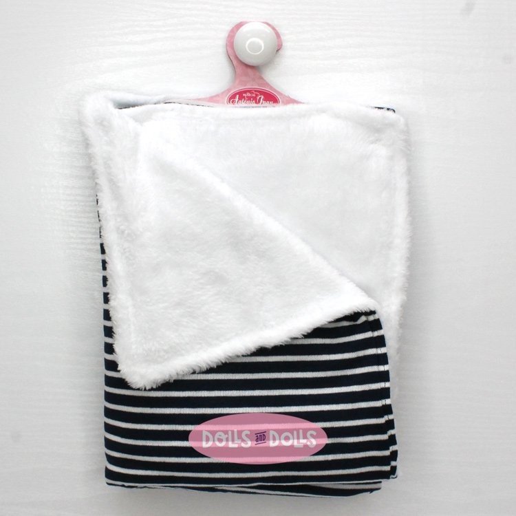 Accessoires pour poupée Antonio Juan 40-52 cm - Châle rayé blanc marine
