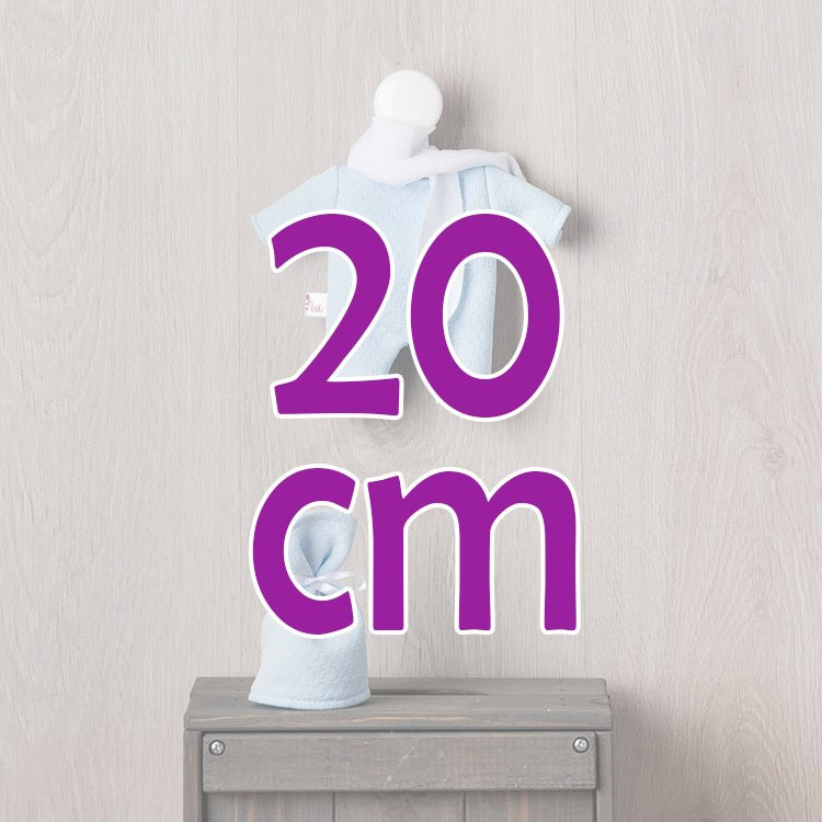 Tenue pour poupée Así 20 cm - Ensemble combinaison bleu ciel pour poupée Nico