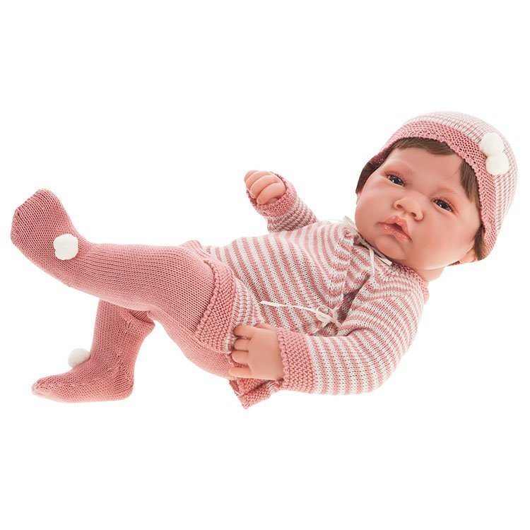 Poupée Antonio Juan 42 cm - Fille nouveau-née avec legging rose