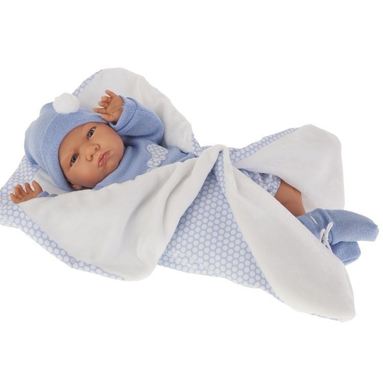 Poupée Antonio Juan 52 cm - Bertín avec couverture bleue