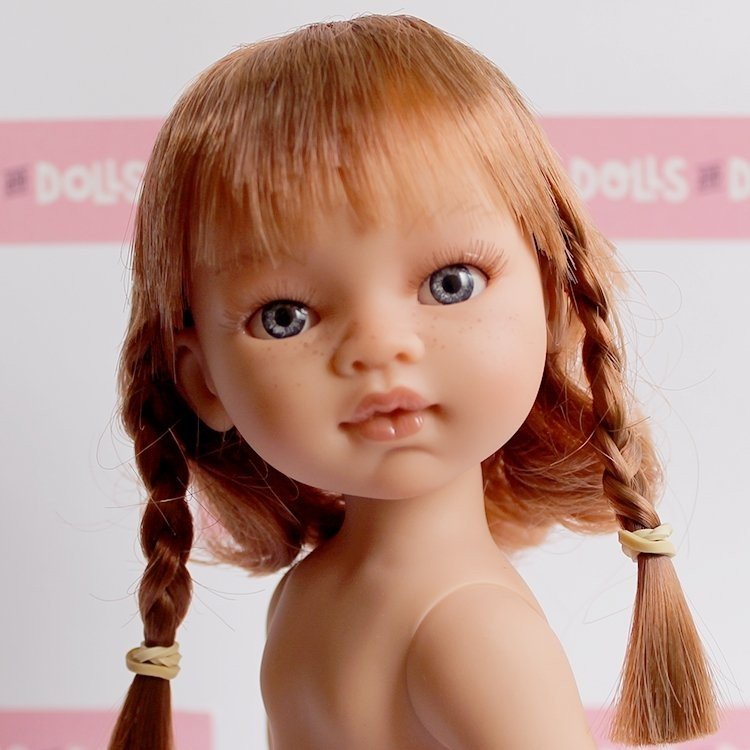 Poupée Antonio Juan 31 cm - Emily aux cheveux roux avec des tresses sans vêtements