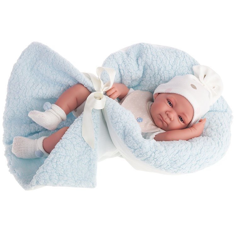 Poupée Antonio Juan 42 cm - Garçon nouveau-né Oli avec couverture