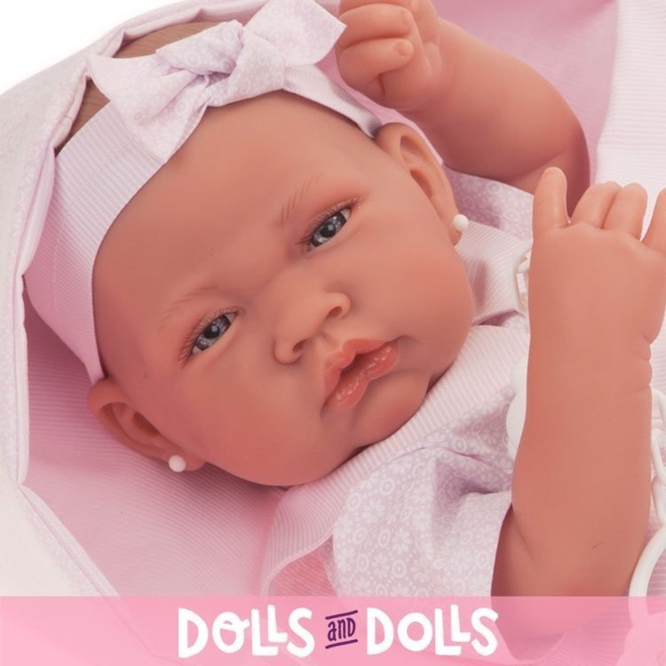 Poupée Antonio Juan 42 cm - Fille nouveau-née et sac de couchage