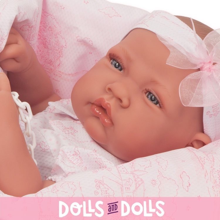 Poupée Antonio Juan 42 cm - Fille nouveau-née avec couverture