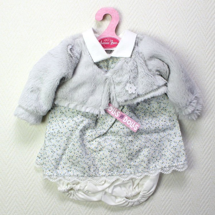 Tenue de poupée Antonio Juan - Robe grise à fleurs avec veste grise 40-42 cm