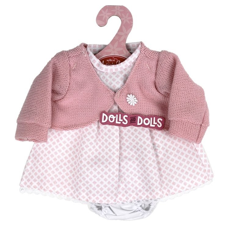 Tenue de poupée Antonio Juan 33-34 cm - Ensemble imprimé carré rose avec veste rose