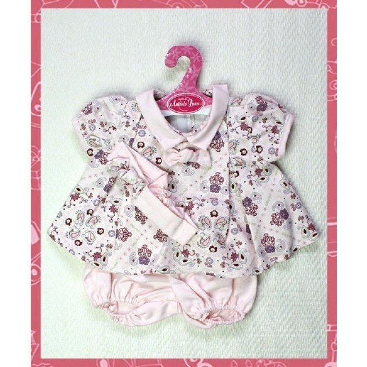 Robe estampado rosa-morado con diadema 40-42 cm