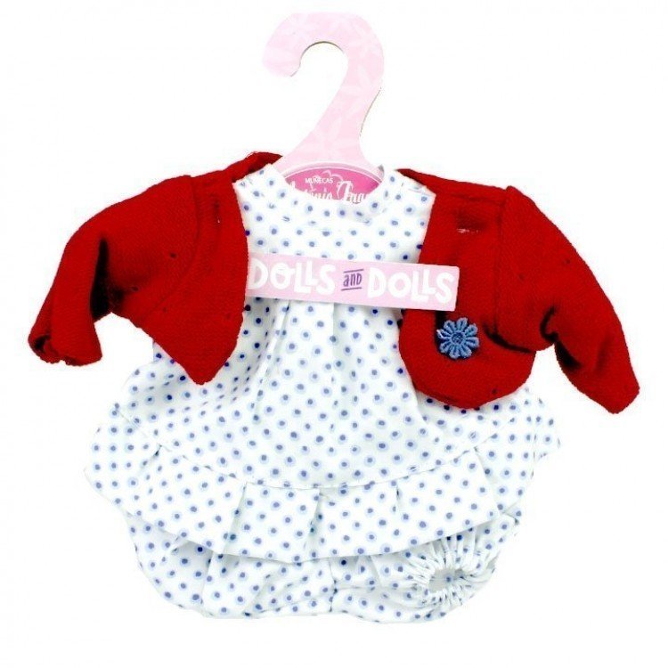 Tenue de poupée Antonio Juan 26-27 cm - Tenue à pois avec veste rouge