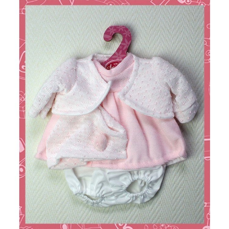 Ensemble rose avec veste et chapeau 33-34 cm