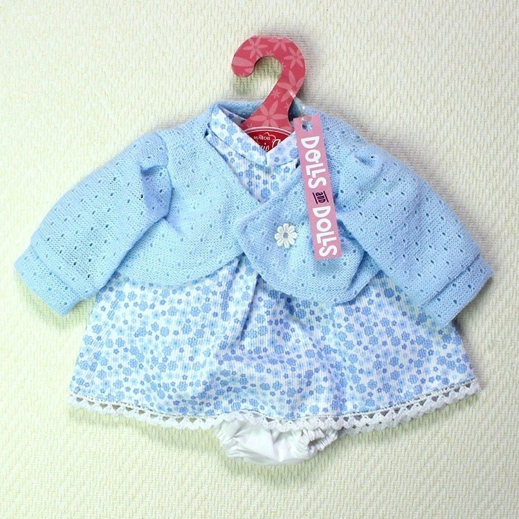 Robe à fleurs bleues avec veste bleue 33-34 cm