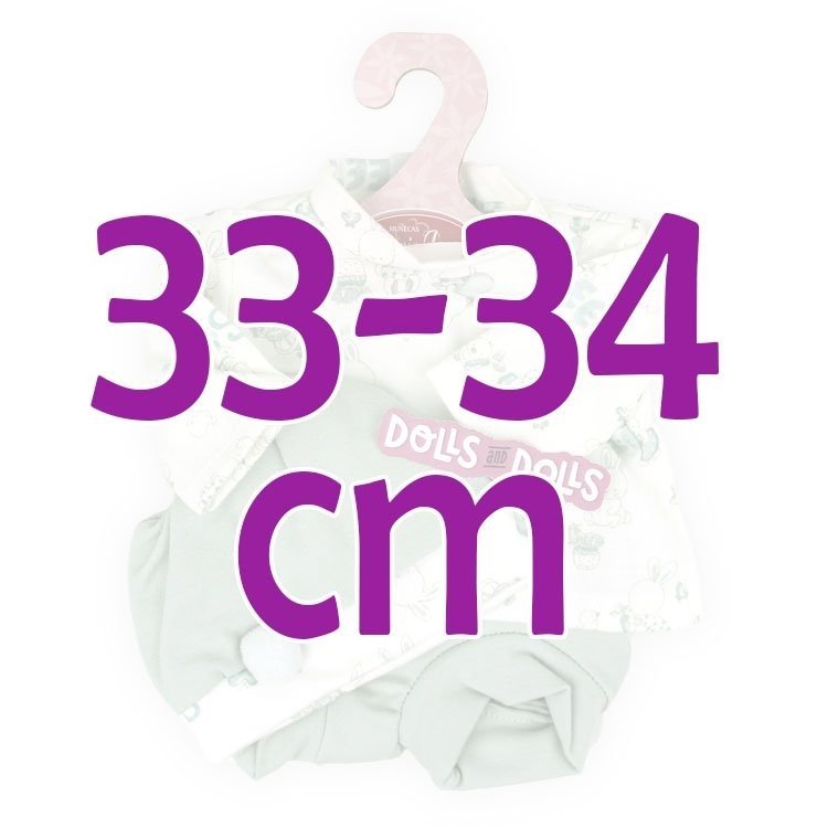 Tenue de poupée Antonio Juan 33-34 cm - Tenue imprimée verte avec chapeau