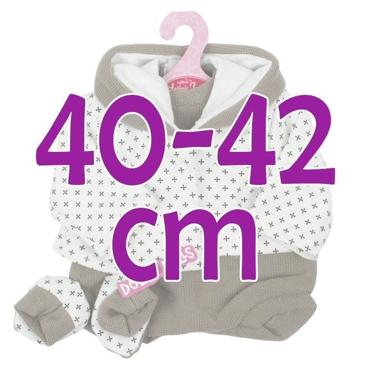Tenue de poupée Antonio Juan 40-42 cm - Tenue marron avec veste imprimée avec chaussons