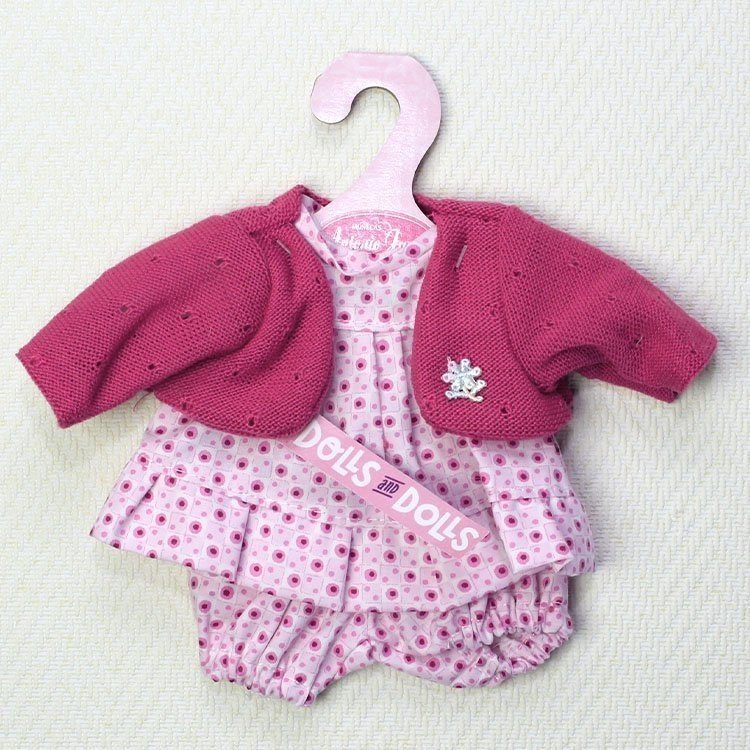 Tenue de poupée Antonio Juan - Robe à pois roses et veste rose 26-27 cm
