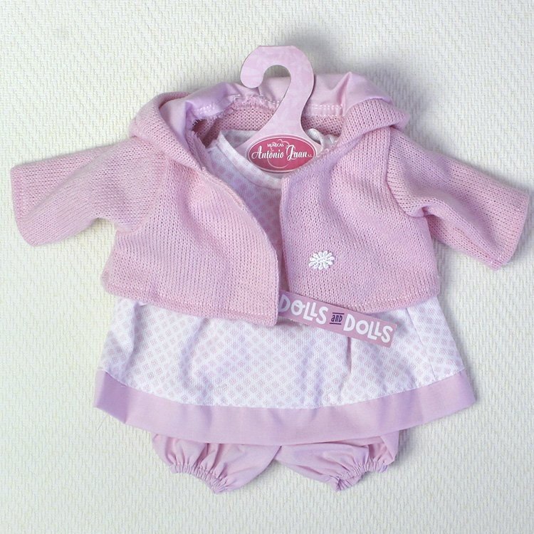 Tenue de poupée Antonio Juan 33-34 cm - Robe imprimée avec veste rose