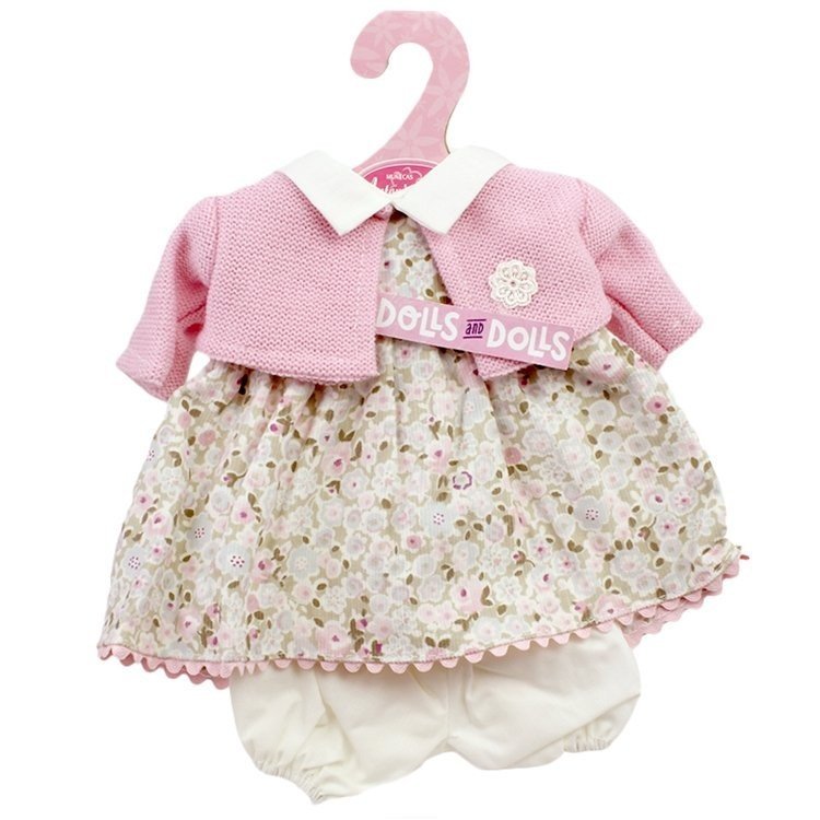 Tenue de poupée Antonio Juan 33-34 cm - Tenue imprimée de fleurs avec veste rose