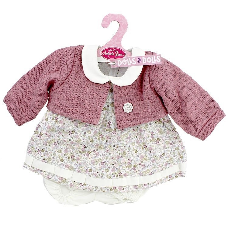 Tenue de poupée Antonio Juan 40-42 cm - Robe imprimée fleurie avec veste rose ancienne