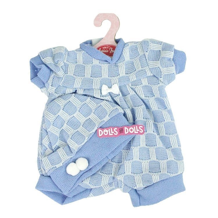 Tenue de poupée Antonio Juan 40-42 cm - Robe à carreaux bleus avec chapeau