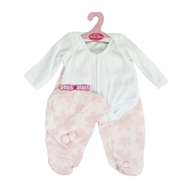 Tenue de poupée Antonio Juan 40-42 cm - Tenue de flocons roses avec chapeau