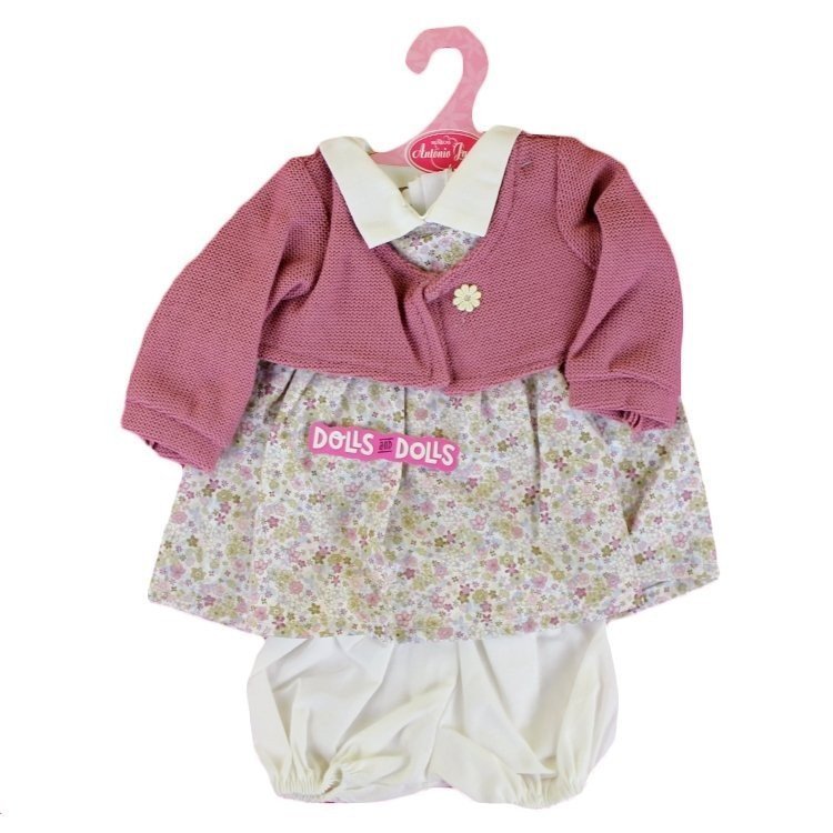Tenue de poupée Antonio Juan 40-42 cm - Tenue imprimée de fleurs avec veste rose