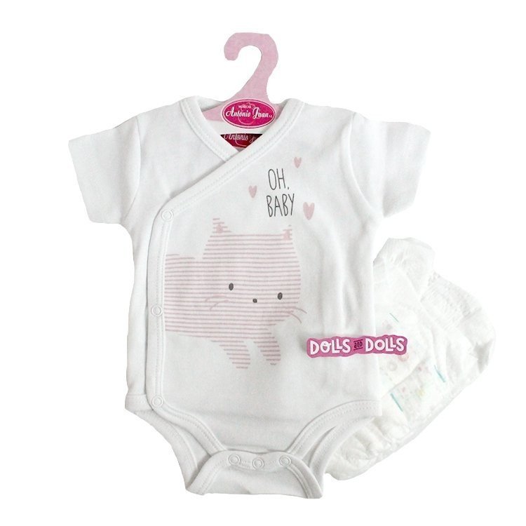 Tenue de poupée Antonio Juan 40-42 cm - Collection Sweet Reborn - Body "oh, baby" avec couche