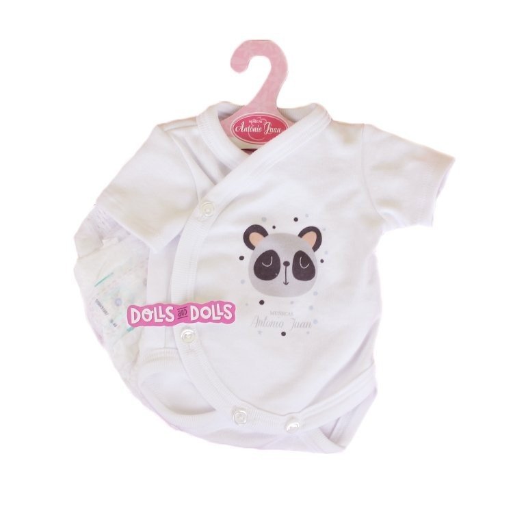 Tenue de poupée Antonio Juan 40-42 cm - Collection Sweet Reborn - Corps blanc avec panda avec couche