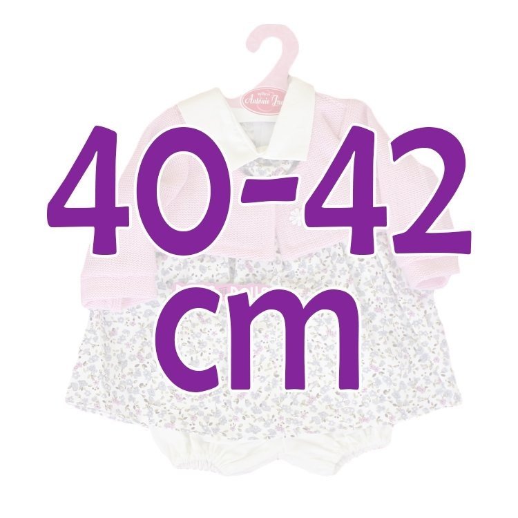 Tenue de poupée Antonio Juan 40-42 cm - Tenue imprimée de fleurs avec veste rose