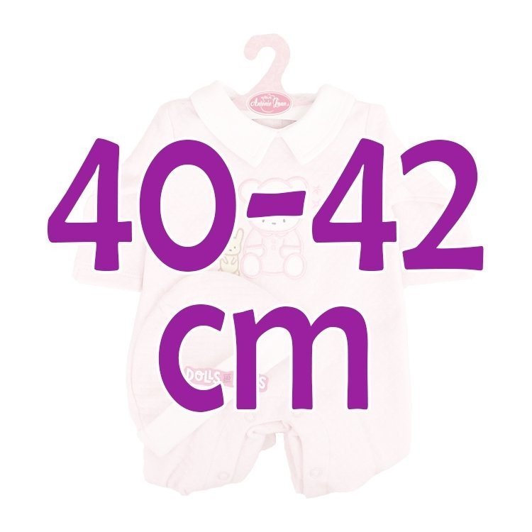 Tenue de poupée Antonio Juan 40-42 cm - Collection Sweet Reborn - Pyjama imprimé ours rose avec bonnet