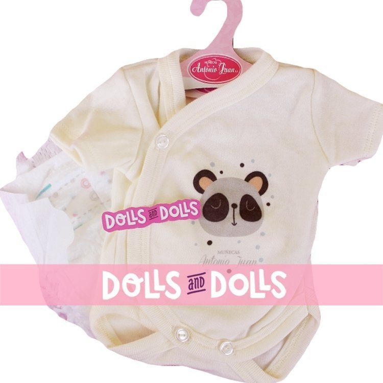 Tenue de poupée Antonio Juan 40-42 cm - Collection Sweet Reborn - Corps crème avec panda avec couche