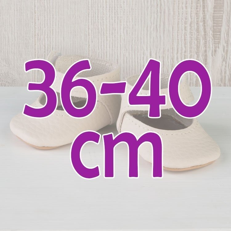 Compléments pour poupée Así 36 à 40 cm - Chaussons beiges pour poupée Guille, Koke et Nelly