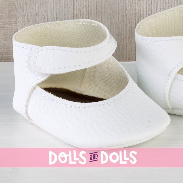Compléments pour poupée Así 36 à 40 cm - Chaussons blancs pour poupée Guille, Koke et Nelly