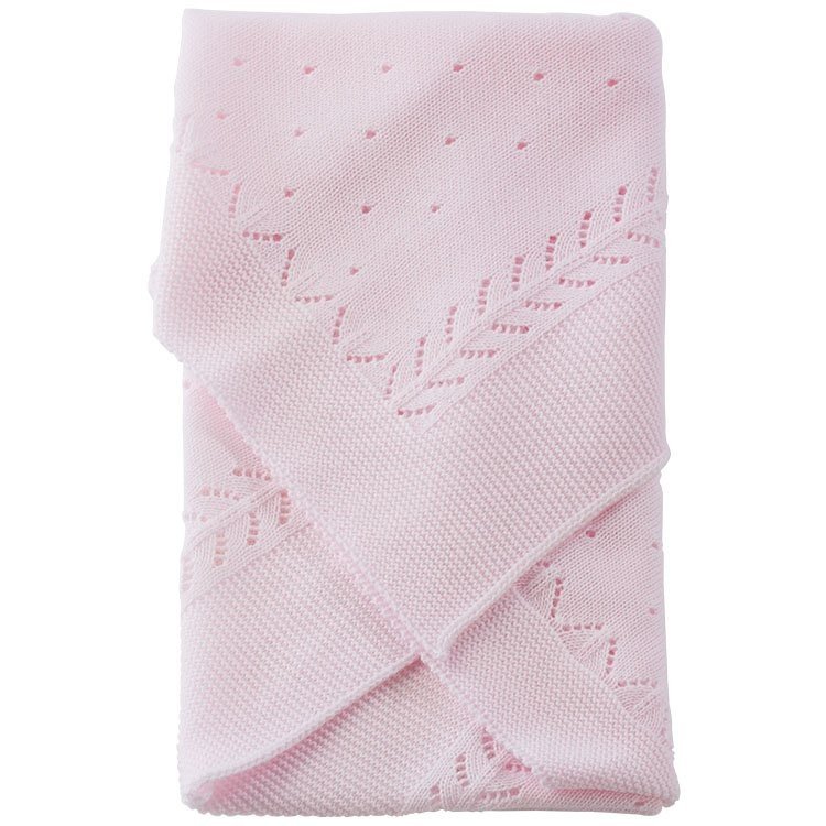 Compléments pour poupée Así - Couverture tricotée rose