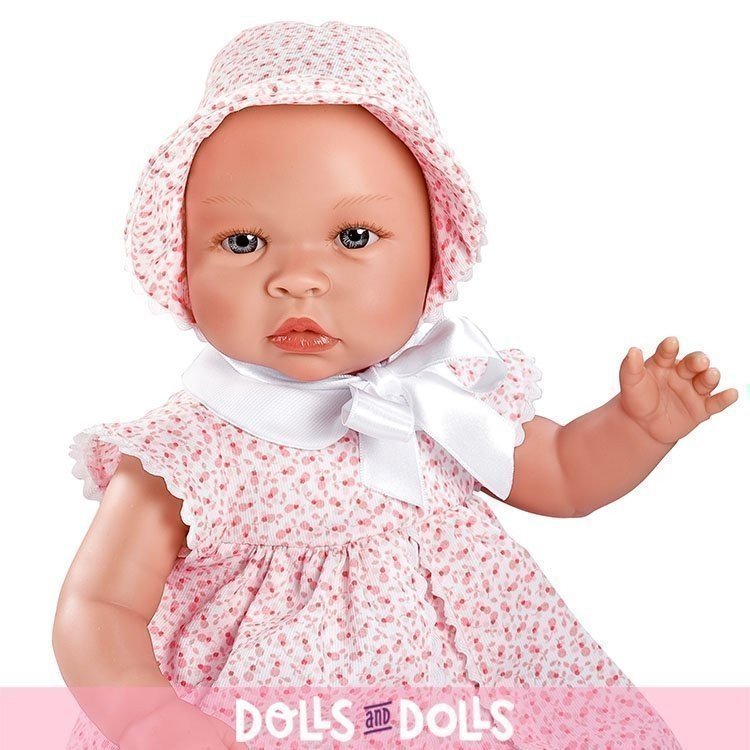 Poupée Así 46 cm - Robe Léo à fleurs roses