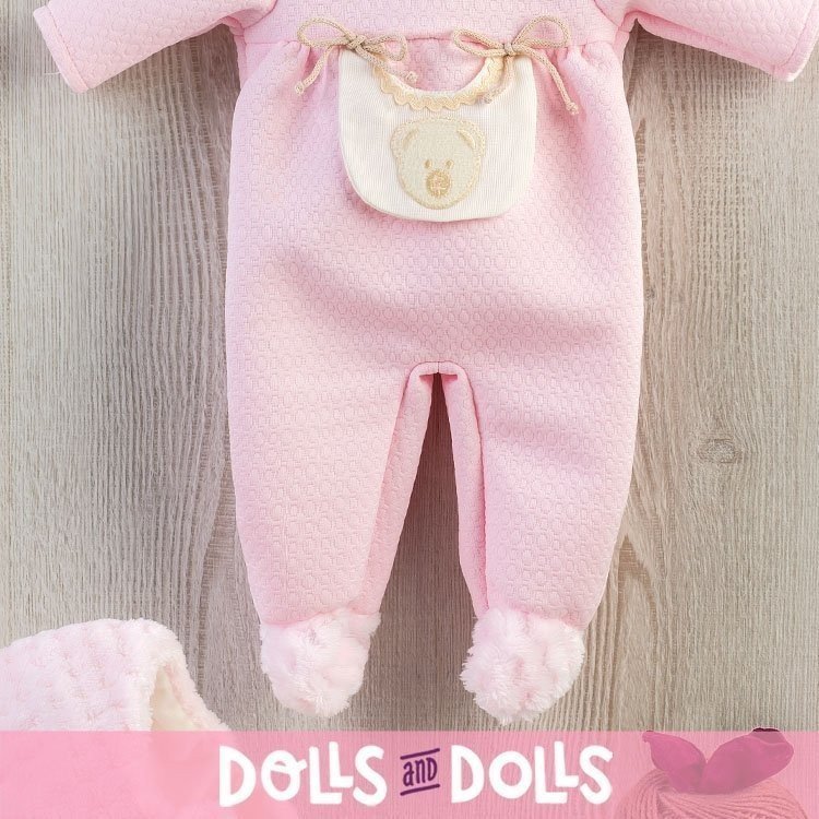 Tenue pour poupée Así 46 cm - Barboteuse rose avec poche beige pour Leo