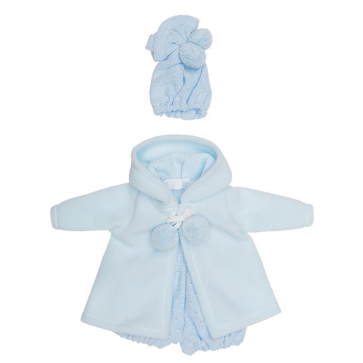 Tenue de poupée Así 36 cm - Robe bleue, veste, chapeau et chaussons