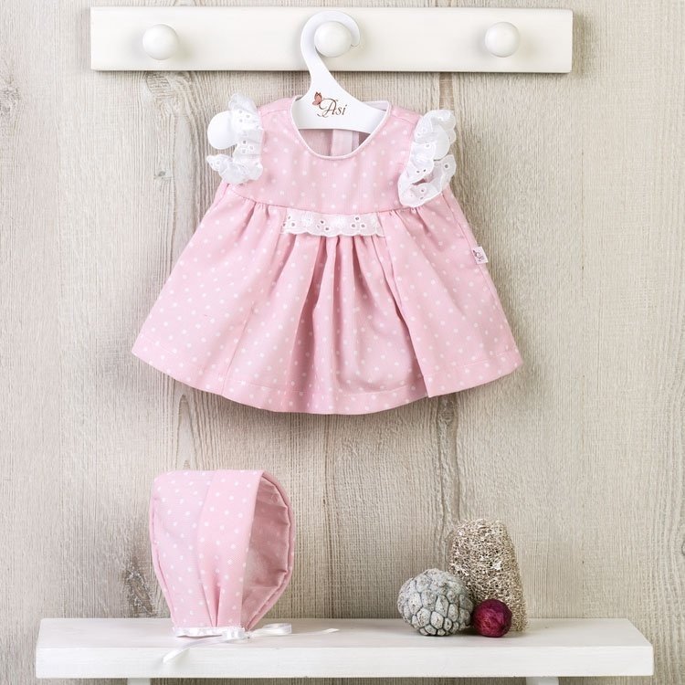 Tenue pour poupée Así 43 cm - Robe rose à pois blancs pour poupée María