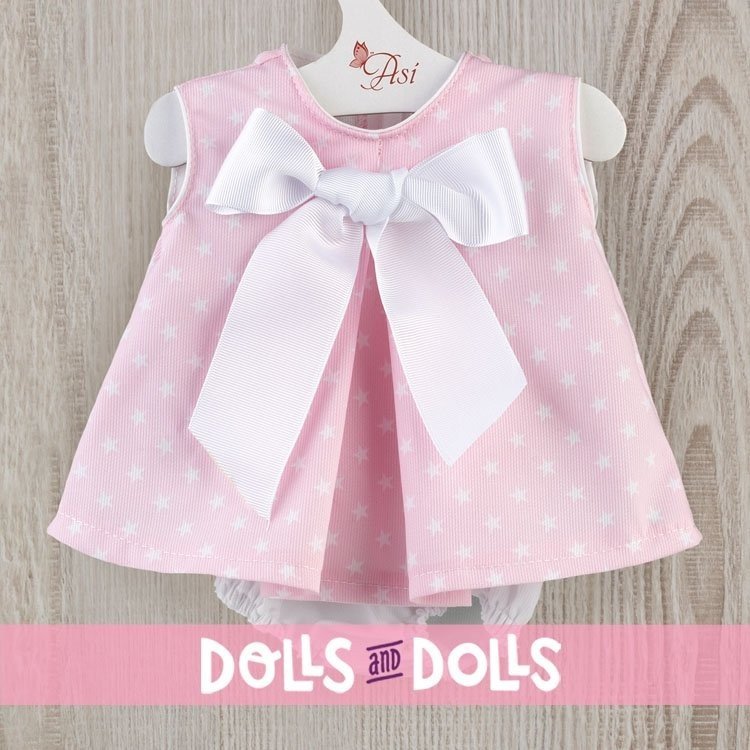 Tenue pour poupée Así 46 cm - Robe rose avec étoiles blanches pour poupée Leo
