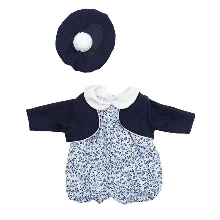 Tenue pour poupée Así 36 cm - Barboteuse bleu fleurs avec veste pour Guille